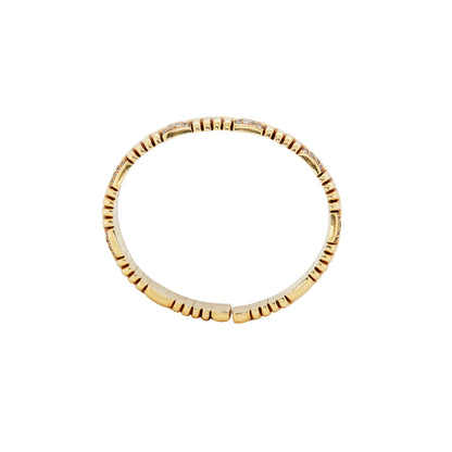 Diamond and 18 Carat Yellow Gold Statement Flexible Bangle Bracelet