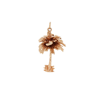 Vintage 9 Carat Yellow Gold 3D Palm Tree Charm/Pendant, 1971