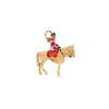 Vintage Enamel and 9K Yellow Gold 3D Royal Queen's Guard & Horse Charm