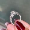 0.85ct Diamond Art Deco Carved Platinum Engagement Ring