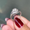 0.85ct Diamond Art Deco Carved Platinum Engagement Ring