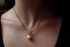 Golden Cultured Pearl and 18 Carat Yellow Gold Love Knot Pendant Necklace