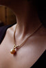 Golden Cultured Pearl and 18 Carat Yellow Gold Love Knot Pendant Necklace