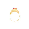 French 18 Carat Yellow Gold & Synthetic Ruby Cluster Open Work Bombé Dress Ring