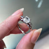 Art Deco 1.17ct Old Mine Cut Diamond Three-Stone Platinum Engagement Ring