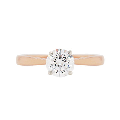 0.71ct Round Brilliant Cut Diamond 18ct Rose Gold Engagement Ring