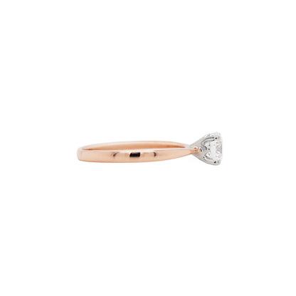 0.71ct D VS2 Round Brilliant Cut Diamond 18ct Rose Gold Engagement Ring - Tobi Gem Setting