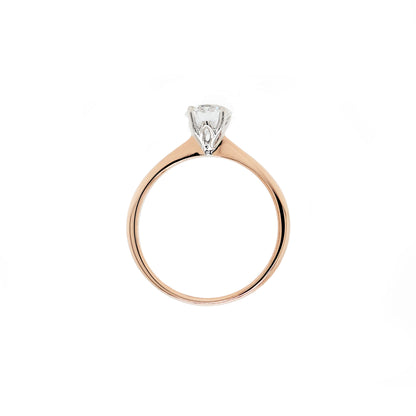 0.71ct D VS2 Round Brilliant Cut Diamond 18ct Rose Gold Engagement Ring - Tobi Gem Setting