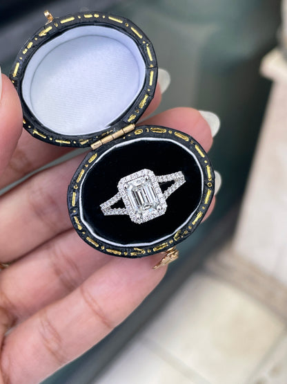 1.20ct H SI2 Emerald Cut Diamond 18 Carat White Gold Engagement Ring