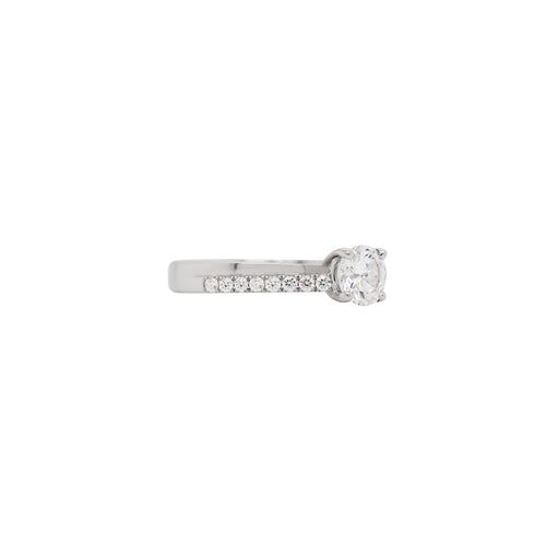 0.70ct D SI1 Round Brilliant Cut Diamond 18 Carat White Gold Engagement Ring