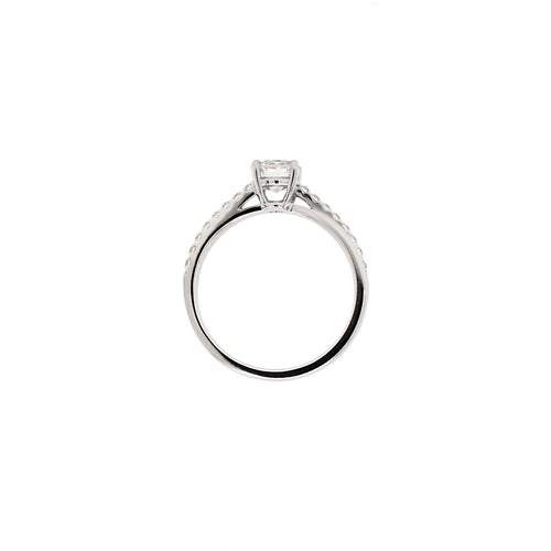 0.70ct D SI1 Round Brilliant Cut Diamond 18 Carat White Gold Engagement Ring