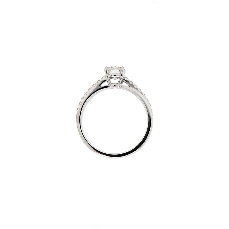0.70ct D SI1 Round Brilliant Cut Diamond 18 Carat White Gold Engagement Ring