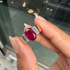 2.60 Carat Ruby and Diamond 14 Carat Rose Gold Ring, Circa 1960s