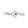 GIA F VS1 0.55ct Round Brilliant Cut Diamond Platinum Twist Engagement Ring