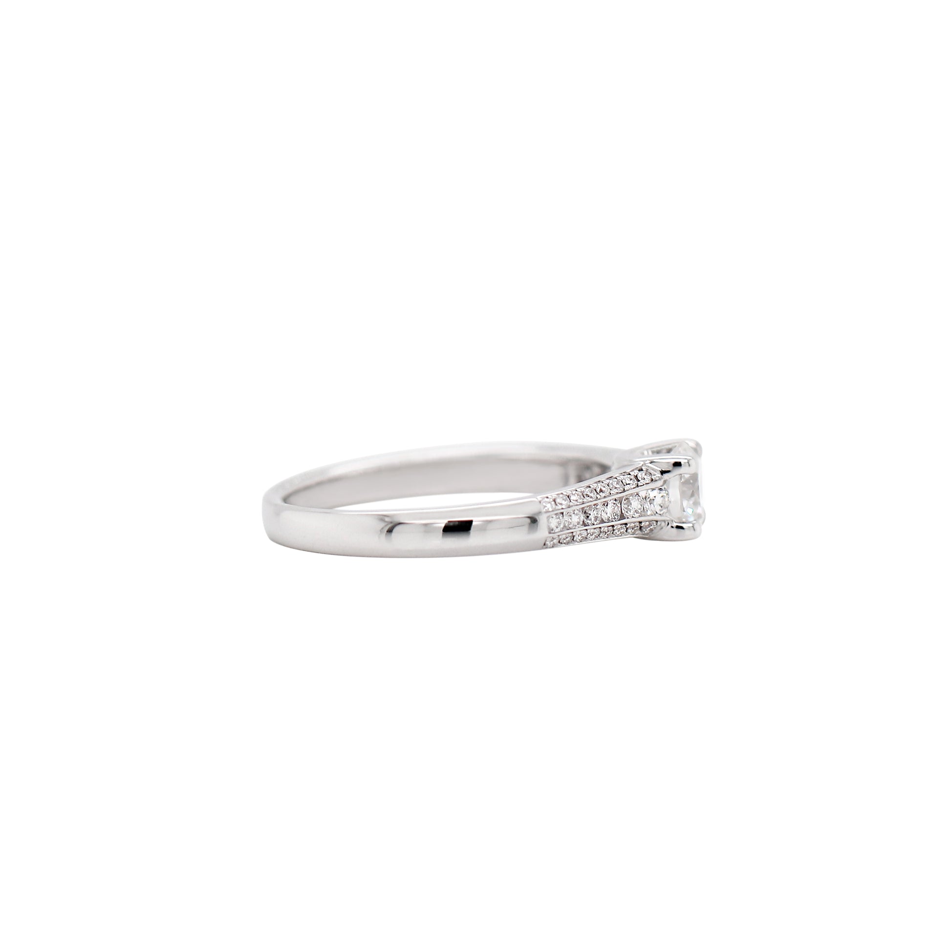 0.57ct Round Brilliant Cut Diamond 18 Carat White Gold Engagement Ring - Tobi Gem Setting