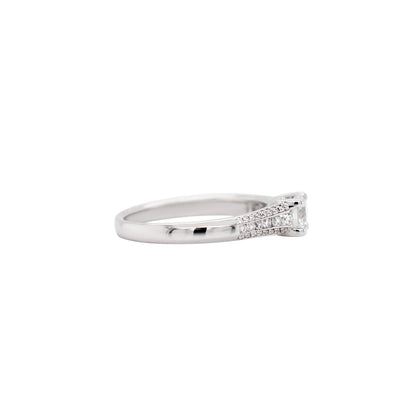 0.57ct Round Brilliant Cut Diamond 18 Carat White Gold Engagement Ring - Tobi Gem Setting