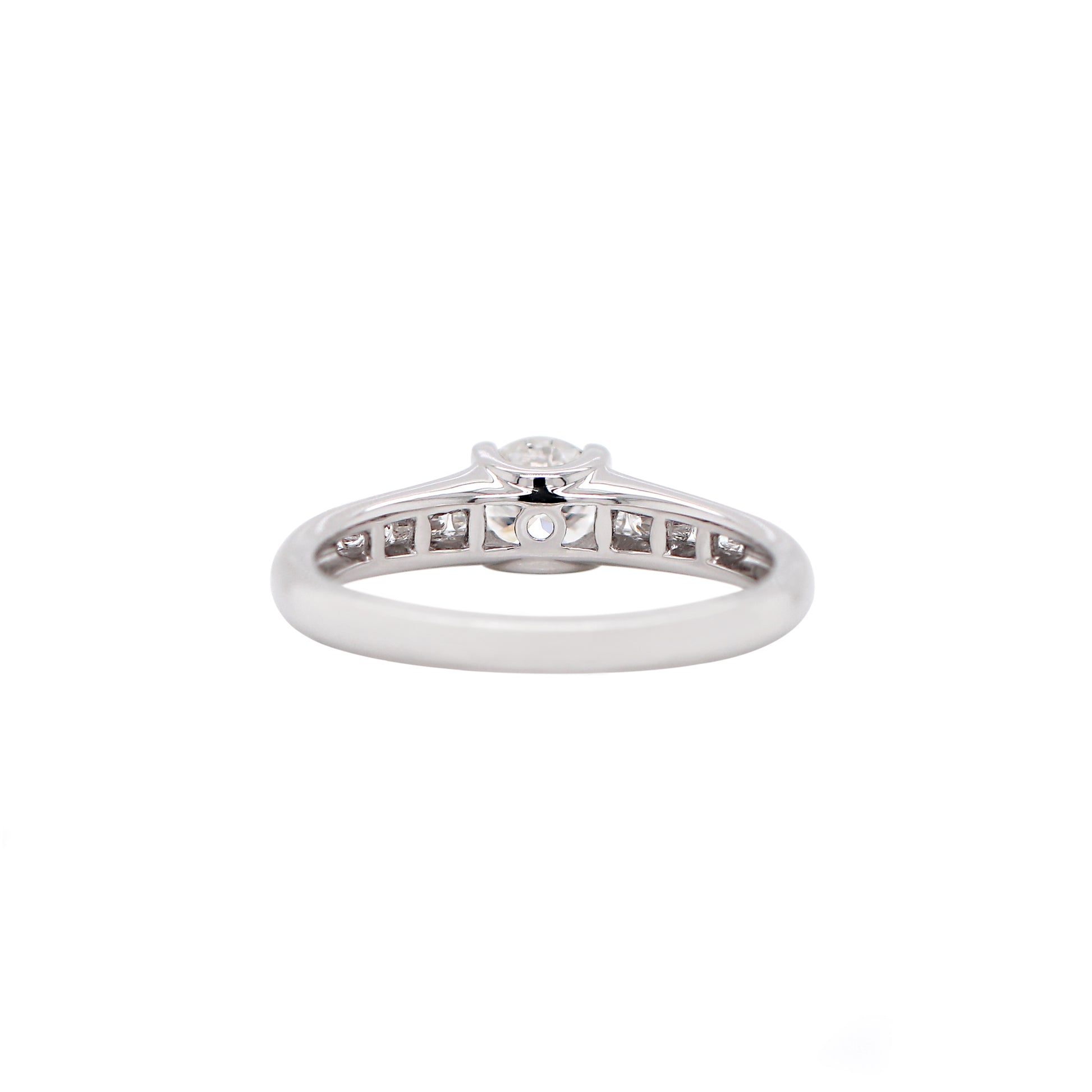 0.57ct Round Brilliant Cut Diamond 18 Carat White Gold Engagement Ring - Tobi Gem Setting