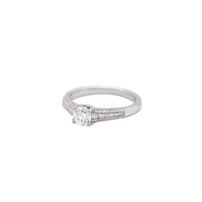 0.57ct Round Brilliant Cut Diamond 18 Carat White Gold Engagement Ring - Tobi Gem Setting