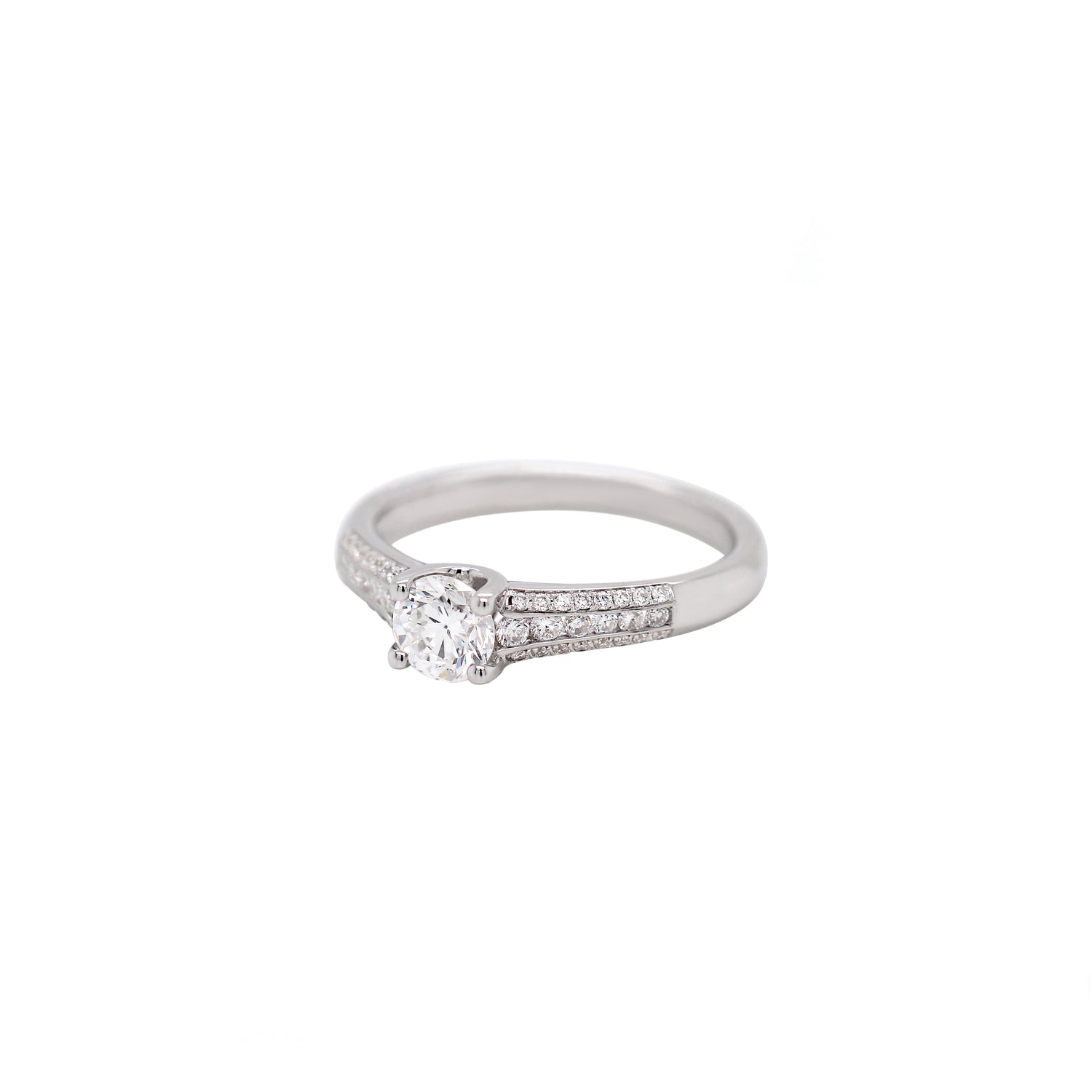 0.57ct F VS2 Round Brilliant Cut Diamond 18 Carat White Gold Engagement Ring