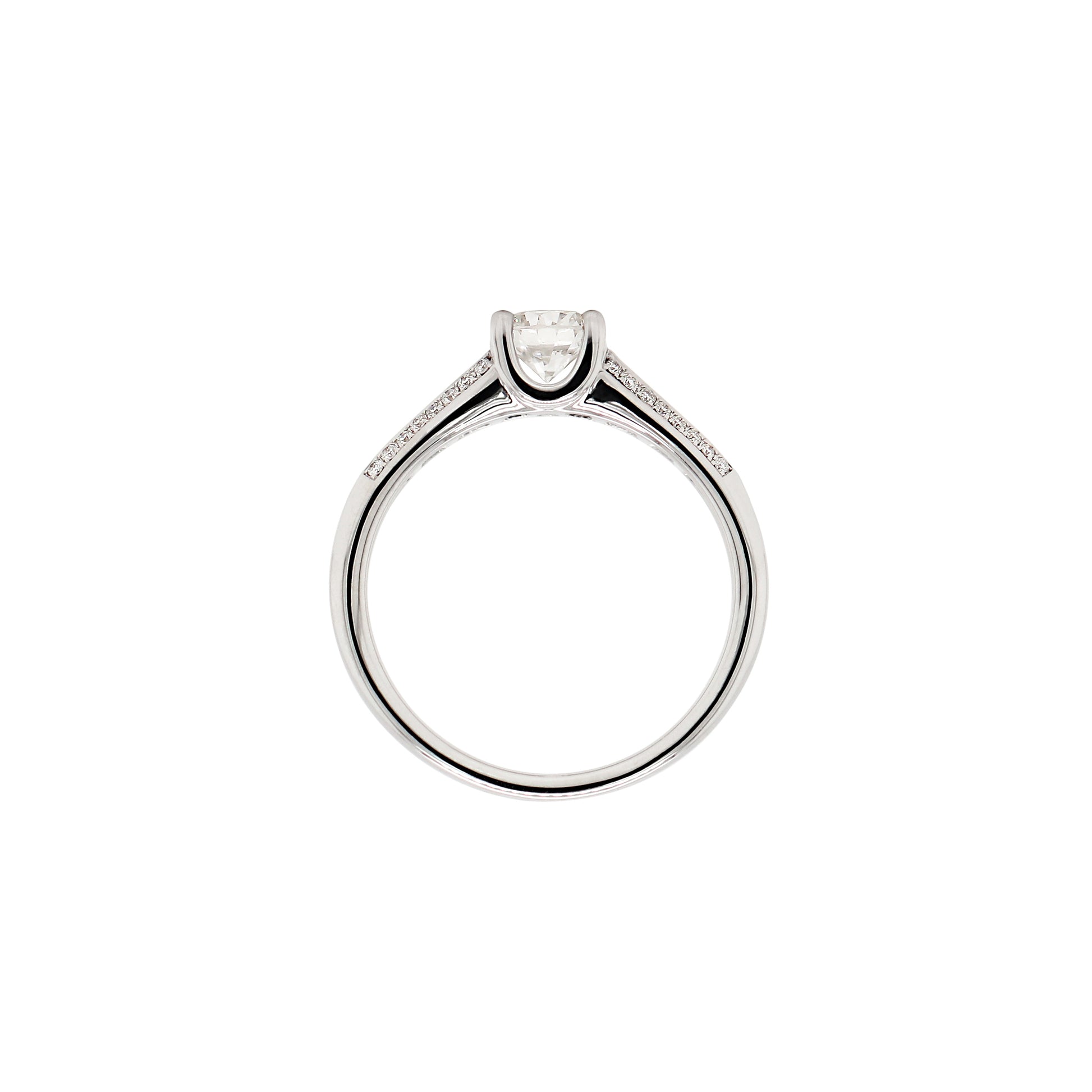 0.57ct Round Brilliant Cut Diamond 18 Carat White Gold Engagement Ring - Tobi Gem Setting