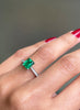 1.36 Carat Emerald Cut Emerald and Diamond Platinum Engagement Ring