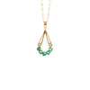 Vintage Emerald and Diamond 9 Carat Yellow Gold Open Work Drop Pendant and Chain