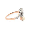 Pearl and Diamond Toi et Moi 18ct Gold and Platinum Engagement Ring, c.1910