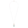 Vintage Emerald and Diamond 9 Carat Yellow Gold Open Work Drop Pendant and Chain
