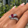 1.04ct Ruby and Diamond 18 Carat White Gold Twisted Dress Ring