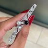 Art Deco Old Cut Diamond and Onyx Platinum Brooch, Circa 1920s