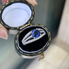 1.42ct Sapphire and Diamond 18 Carat White Gold Engagement Ring