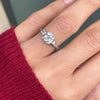 Art Deco 1.17ct Old Mine Cut Diamond Three-Stone Platinum Engagement Ring