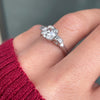 Art Deco 1.17ct Old Mine Cut Diamond Three-Stone Platinum Engagement Ring