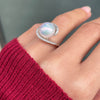 Pearl and Diamond 18 Carat White Gold Crossover Cocktail Ring