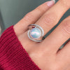 Pearl and Diamond 18 Carat White Gold Crossover Cocktail Ring