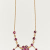 Murrle Bennett Antique Rose Garnet & Seed Pearl Bohemian 9K Yellow Gold Drop Necklace, c.1900s