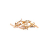 Antique Seed Pearl and 15 Carat Yellow Gold Flower Vine Brooch