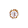 Amethyst and Seed Pearl 15 Carat Yellow Gold Oval Halo Cluster Brooch
