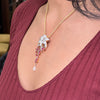 3.43ct Diamond and Ruby 18 Carat White & Yellow Gold Cascade Floral Pendant