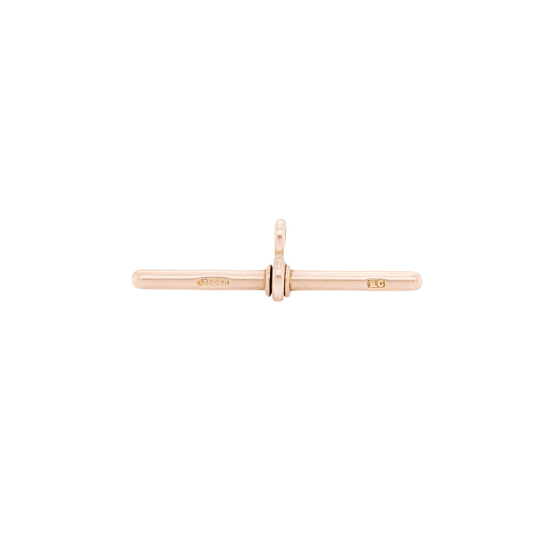 Late Victorian 15 Carat Rose Gold Antique T-bar Pendant, Circa 1900