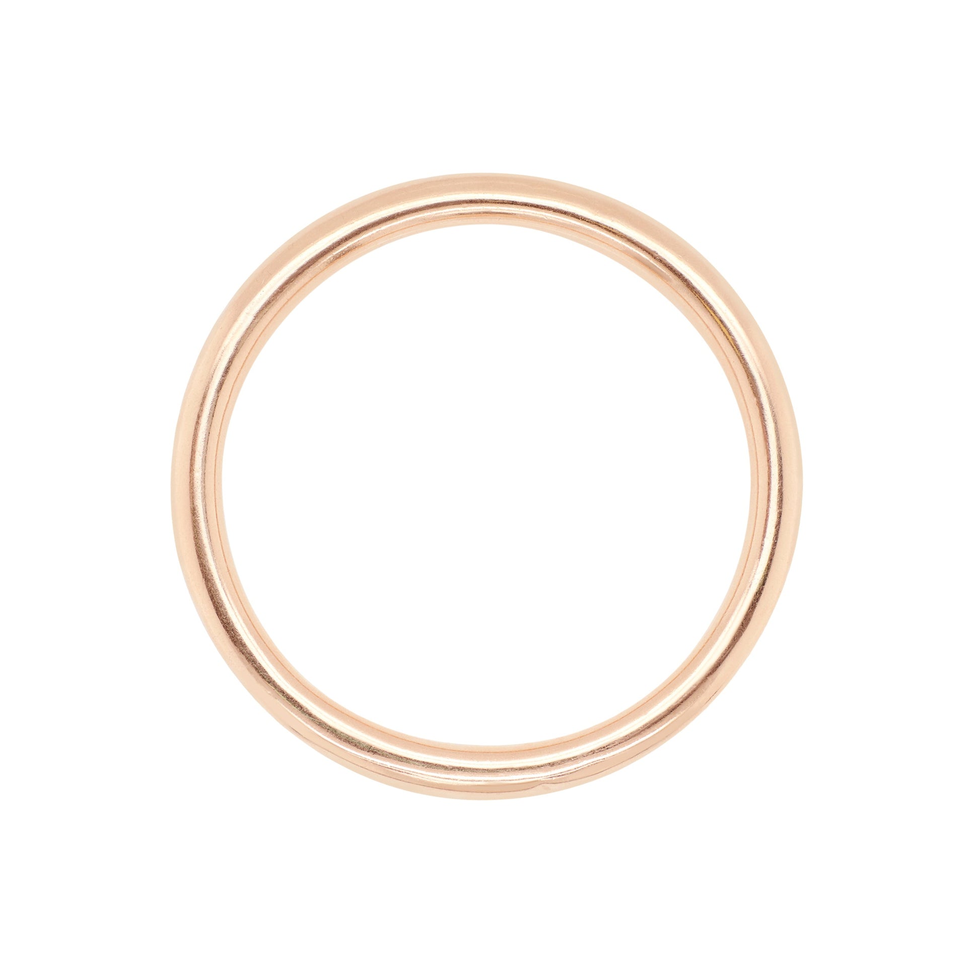Antique plain hollow bangle bracelet in 15 carat rose gold, showcasing a polished surface with a warm, rich glow.