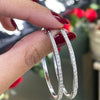 18 Carat White Gold Diamond Set Hoop Earrings