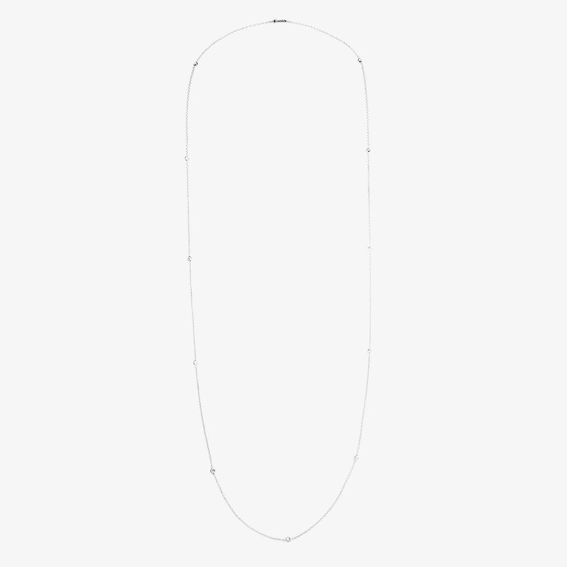 Vintage 'Diamonds by the Yard' Chain Necklace in 14 Carat White Gold
