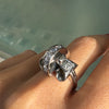 Vintage Diamond and 18ct White Gold Retro Fancy Cocktail Ring