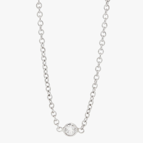 Vintage 'Diamonds by the Yard' Chain Necklace in 14 Carat White Gold