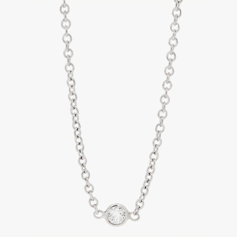 Vintage 'Diamonds by the Yard' Chain Necklace in 14 Carat White Gold