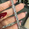 Round Brilliant Cut Diamond and 18 Carat White Gold Tennis Bracelet
