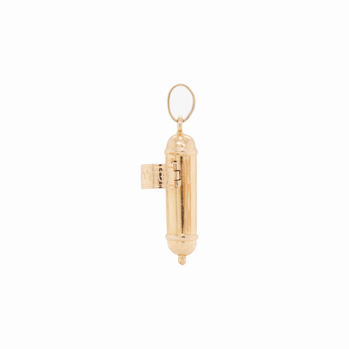 Scroll Mezuzah Charm in Polished 18 Carat Yellow Gold
