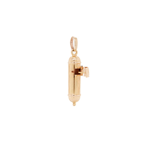 Scroll Mezuzah Charm in Polished 18 Carat Yellow Gold
