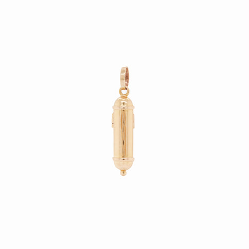 Scroll Mezuzah Charm in Polished 18 Carat Yellow Gold